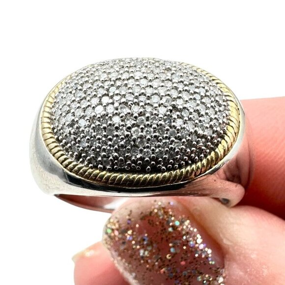 JWBR Womens Diamond Sterling Silver Ring Size 10 Modern Style Statement